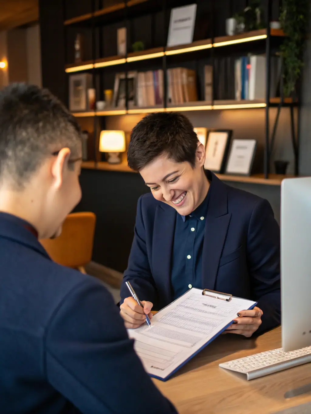 An insurance agent celebrating a successful deal closure, highlighting the positive outcomes of RMA Solutions' services.