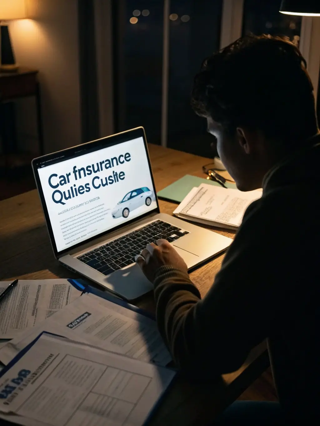 A focused insurance agent analyzing lead data on a laptop, showcasing RMA Solutions' lead generation service.