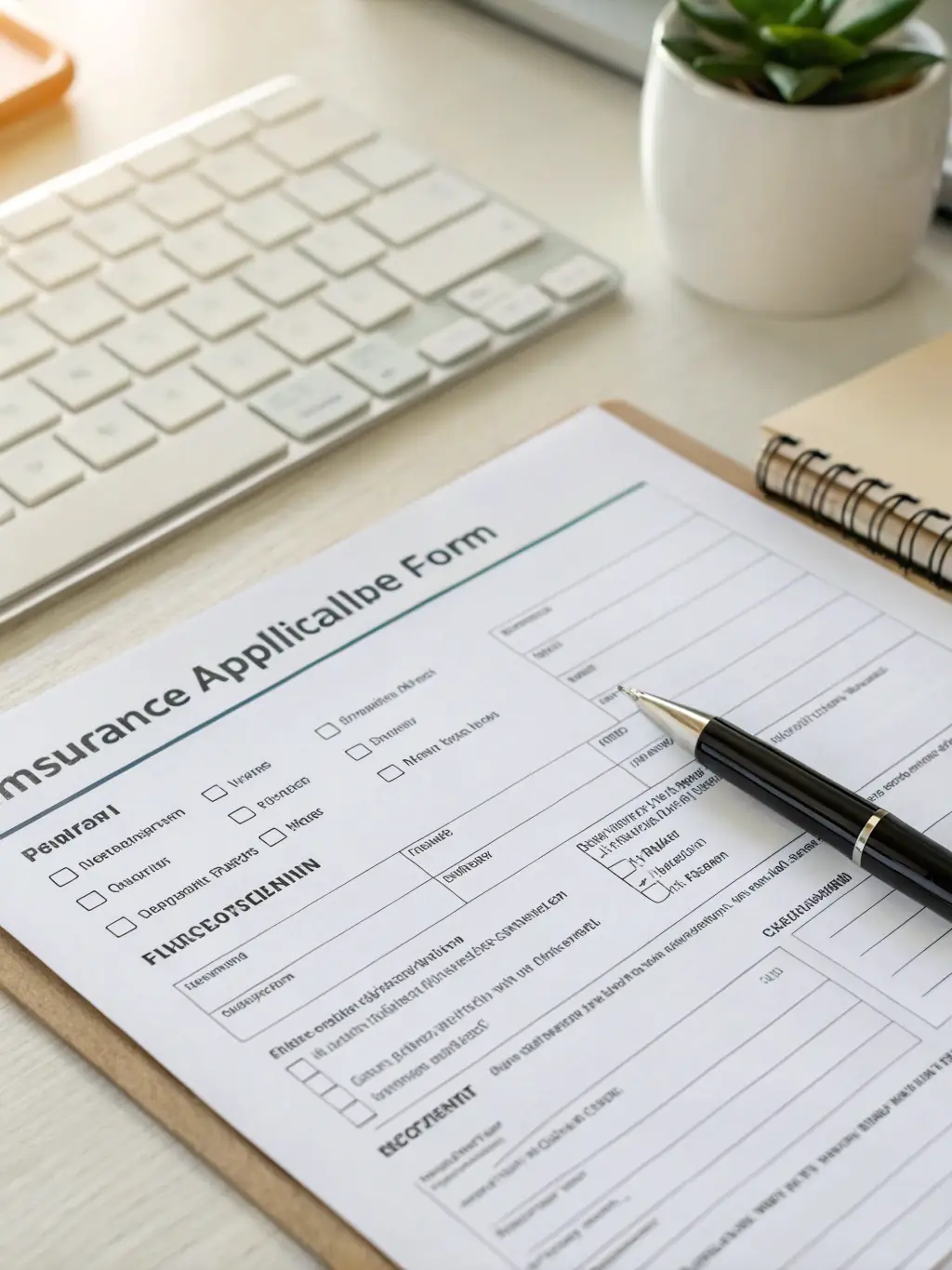 A completed Final Expense application form, highlighting key sections and signatures, ready for submission.